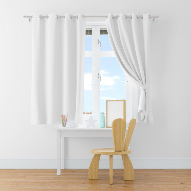 Desk And Chair In A White Room Psd