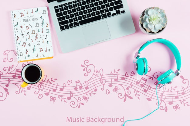 Desk Concept Of Musician Artist Psd