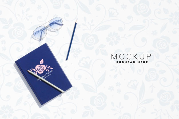 Desk Concept With Agenda And Glasses Psd