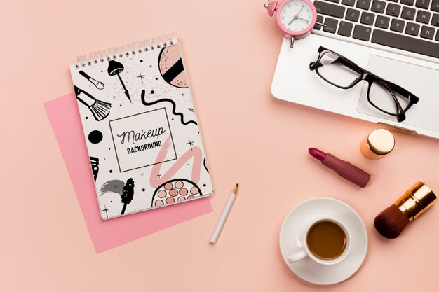 Desk Concept With Glasses Mock-Up Psd