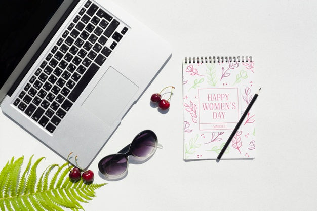 Desk Concept With Laptop Mock-Up Psd