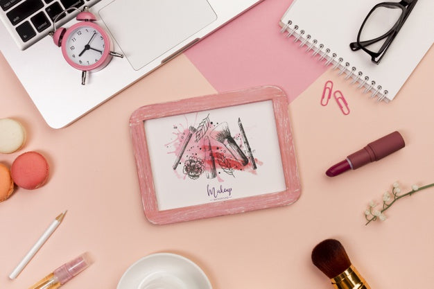 Desk Concept With Laptop Mock-Up Psd