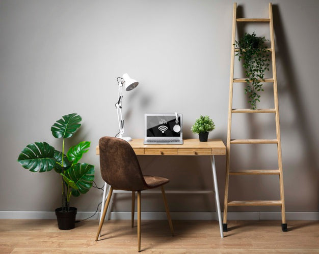 Desk Concept With Laptop Psd