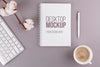 Desk Concept With Notebook And Coffee Psd