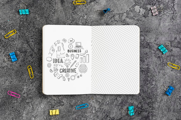 Desk Concept With Office Agenda Mock-Up Psd