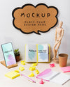 Desk Concept With Sticky Notes Mock-Up Psd