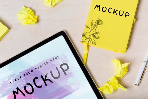 Desk Concept With Sticky Notes Mock-Up Psd