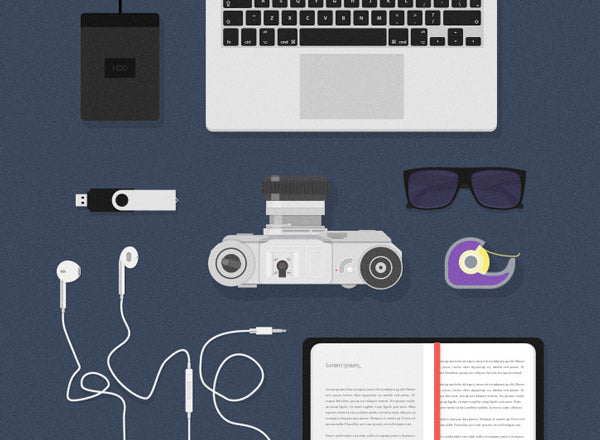 Desk Items – Flat Mockups