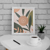 Desk With Frame And Cup Of Coffee Psd