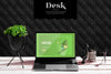 Desk With Plant And Laptop Psd