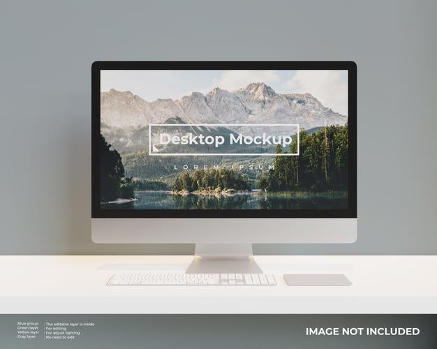 Desktop Mockup Front View Psd