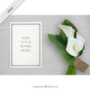 Desktop With A Paper Mockup And Flower For Your Work Psd