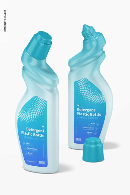Detergent Plastic Bottles Mockup Psd