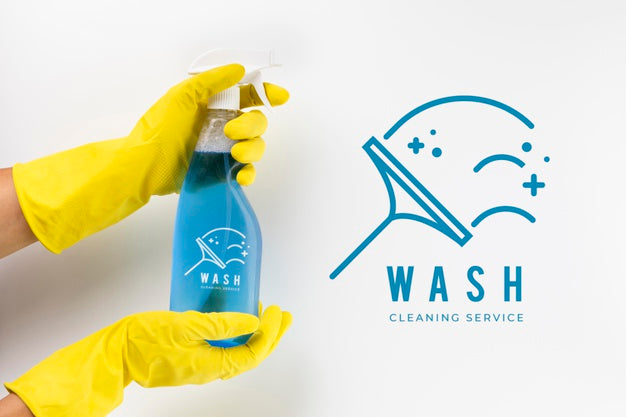 Detergent Spray And Protection Gloves Psd