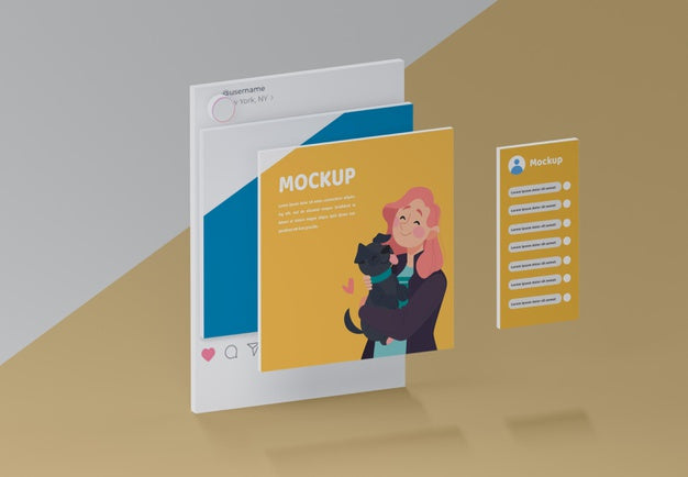 Device With Social Media Platform Mock-Up Psd