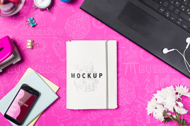 Devices For Office Work As Desk Concept Psd