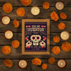Dia De Muertos Mock-Up Surrounded By Flowers And Candles Psd