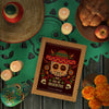 Dia De Muertos Red Mock-Up Surrounded By Decorative Elements Psd