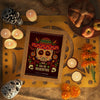 Dia De Muertos Red Mock-Up Surrounded By Decorative Elements Psd