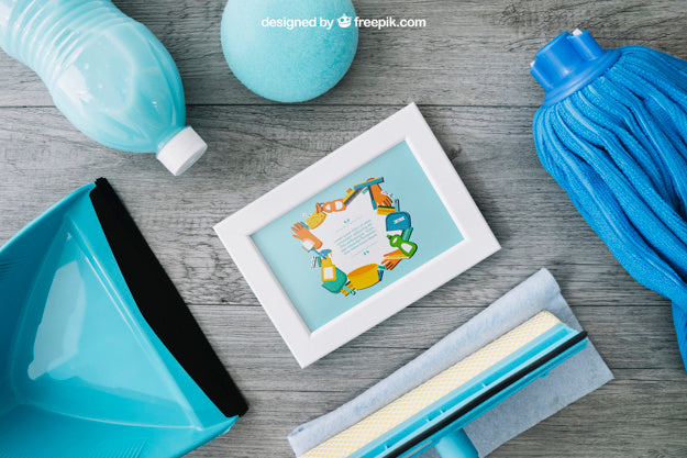 Diagonal Cleaning Mockup Psd