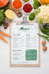 Diet Healthy Menu Surrounded By Veggies Psd