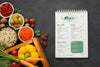 Diet Menu Idea With Veggies In A Basket And Spices Psd