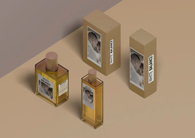 Different Shape Bottles Of Perfume Psd