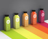 Different Smoothies Next To Gray Wall Mock-Up Psd