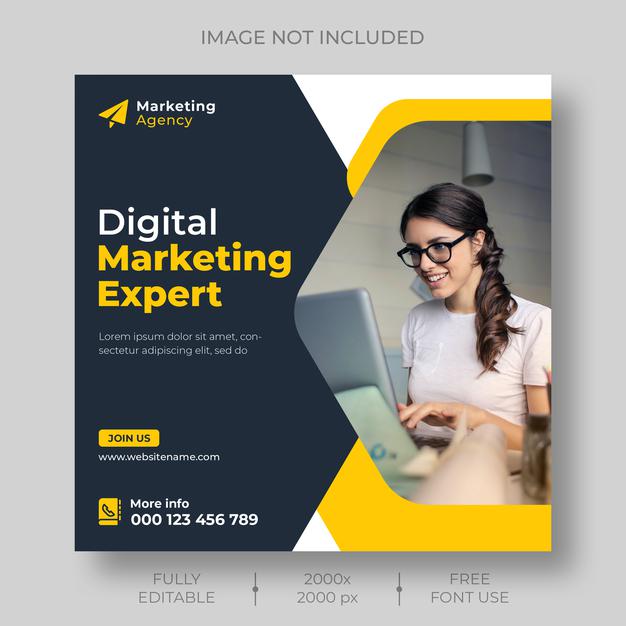 Digital Marketing Corporate Social Media And Instagram Post Template Psd