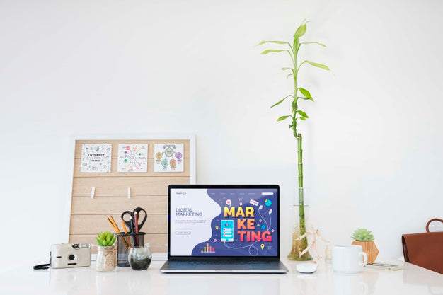 Digital Marketing Desk Concept Psd