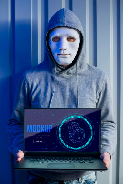 Digital Security And Person With Mask Psd