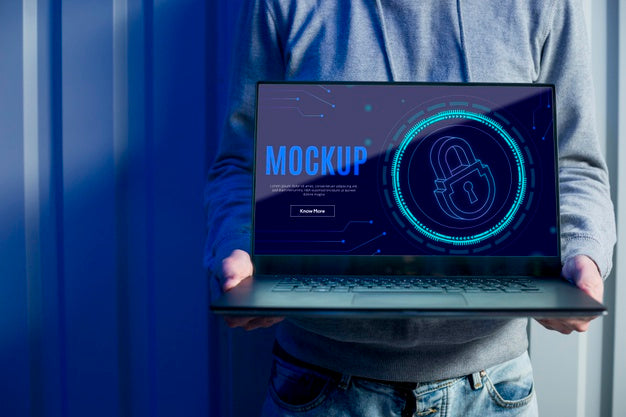 Digital Security Mock-Up And Man Psd