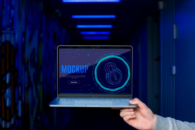 Digital Security On Laptop Psd