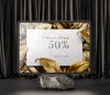 Digital Tablet With Golden Leaves On A Marble Psd