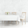 Dining Table Mockup With White Cloth And Wooden Chairs Psd