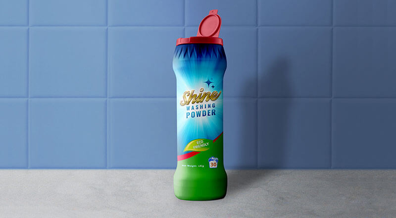 Dishwashing Powder Plastic Bottle Mockup Psd