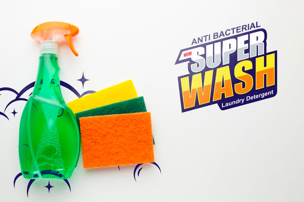 Disinfectant And Sponges Mock-Up Psd