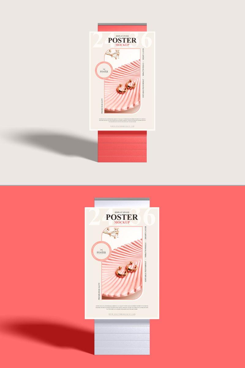 Display Stand Poster Mockup Psd