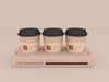 Disposable Coffee Cup With Box Mockup Psd