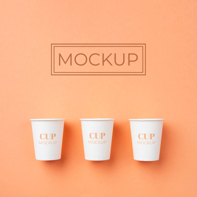 Disposable Coffee Shop Elements Arrangement Psd