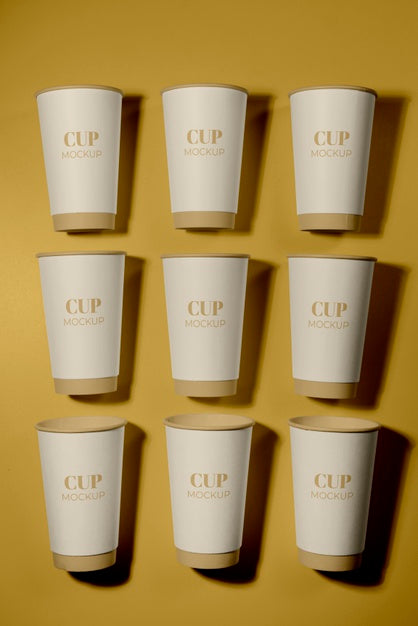 Disposable Coffee Shop Elements Assortment Psd