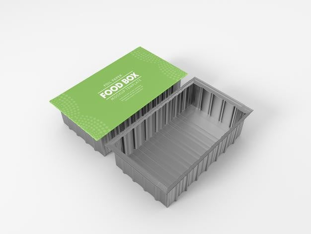 Disposable Foil Paper Food Container Mockup Psd
