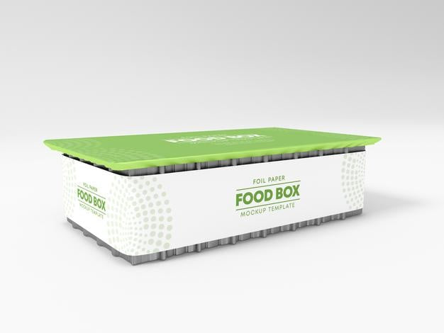 Disposable Foil Paper Food Container Mockup Psd