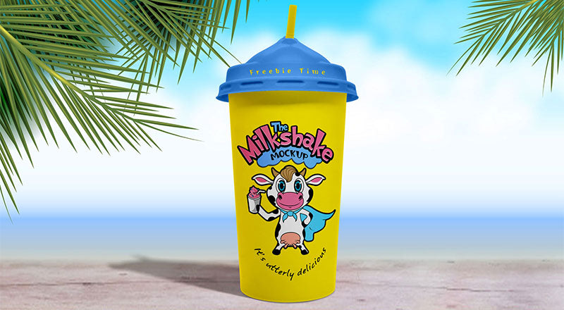 Disposable Milkshake Cup Mockup Psd