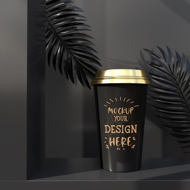 Disposable Plastic Coffee Cup Packaging. Package For Branding And Identity. Ready For Your Design Psd