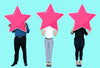 Diverse Businesspeople Showing Star Rating Symbols