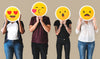 Diverse People Covered With Emoticons Psd