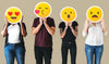 Diverse People Covered With Emoticons