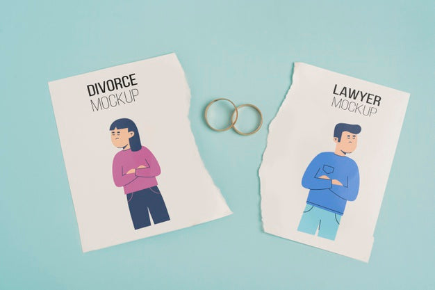 Divorce Concept With Golden Wedding Rings Psd