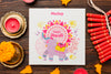 Diwali Festival Holiday Drawn Elephant And Candles Psd